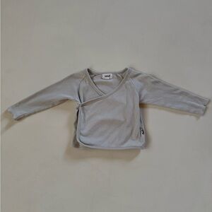 Oeuf Baby Kimono Wrap Top – Dove Grey, 6 Months